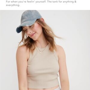 Blue Ribbed Tank Top (See photos)